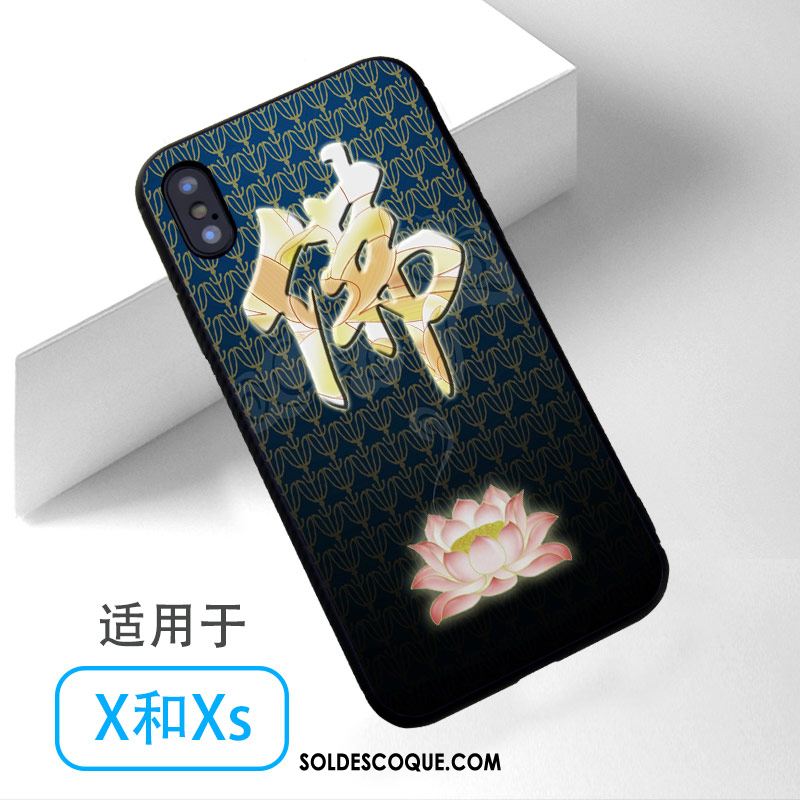 Coque iPhone Xs Bleu Téléphone Portable Bouddha Pas Cher