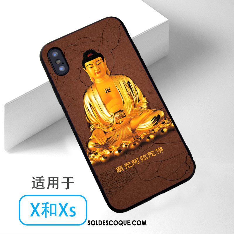 Coque iPhone Xs Bleu Téléphone Portable Bouddha Pas Cher