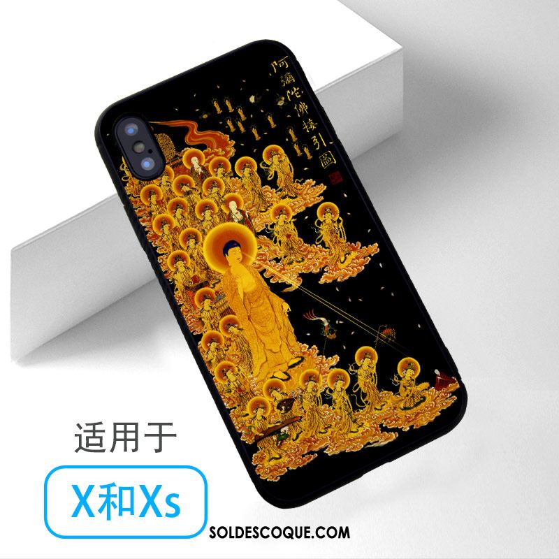 Coque iPhone Xs Bleu Téléphone Portable Bouddha Pas Cher