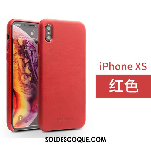 Coque iPhone Xs Business Marron Étui En Cuir Simple Couvercle Arrière En Vente