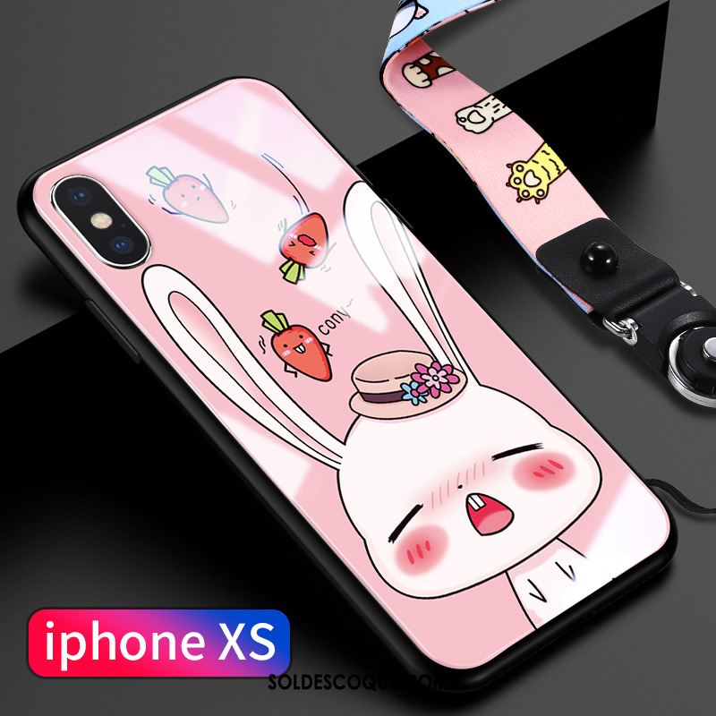 Coque iPhone Xs Charmant Net Rouge Silicone Tout Compris Verre Housse En Vente