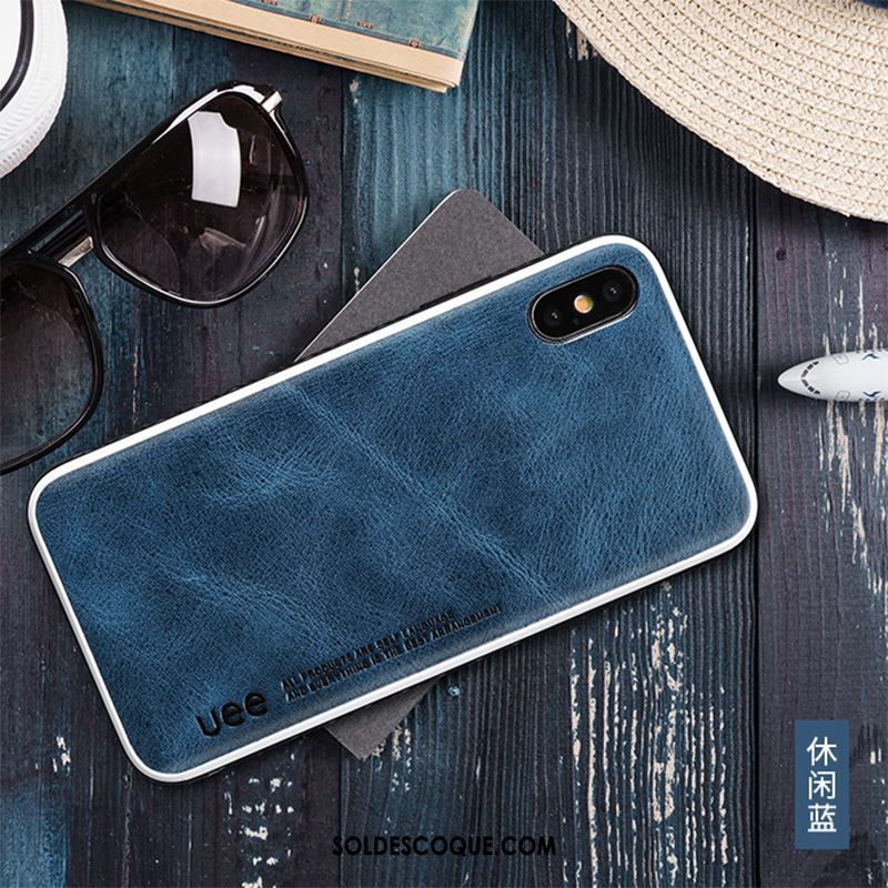 Coque iPhone Xs Cuir Véritable Nouveau Tout Compris Silicone Incassable Pas Cher