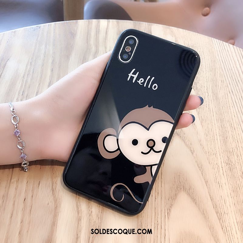 Coque iPhone Xs Dessin Animé Blanc Étui Net Rouge Nouveau En Vente