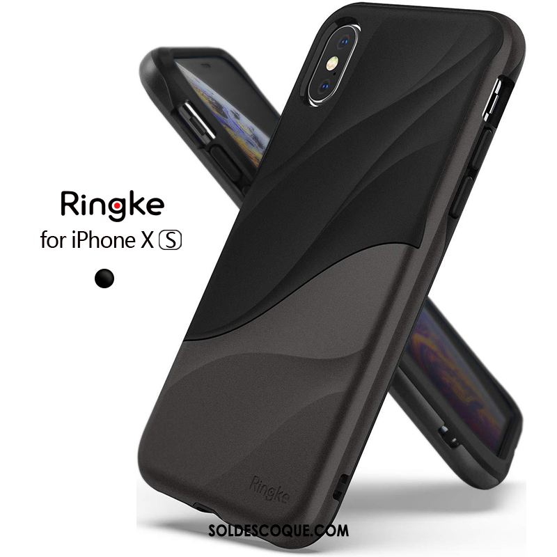 Coque iPhone Xs Délavé En Daim Noir Tout Compris Incassable Téléphone Portable Housse En Vente