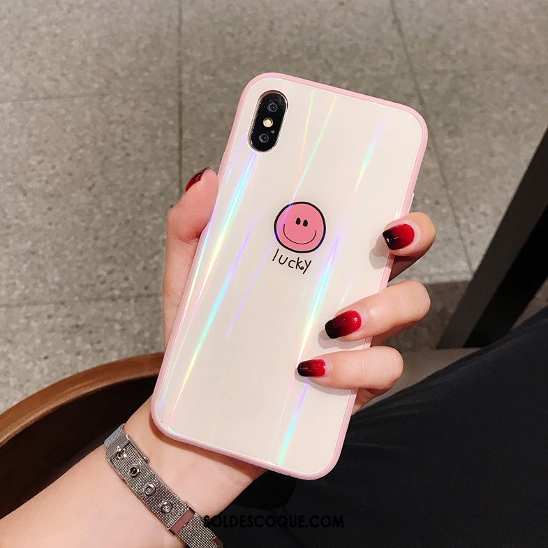 Coque iPhone Xs Incassable Dessin Animé Créatif Verre Souriant Soldes