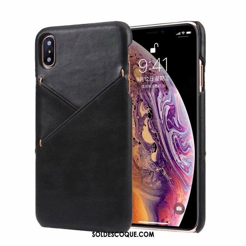 Coque iPhone Xs Incassable Marque De Tendance Carte Vintage Protection Housse Soldes