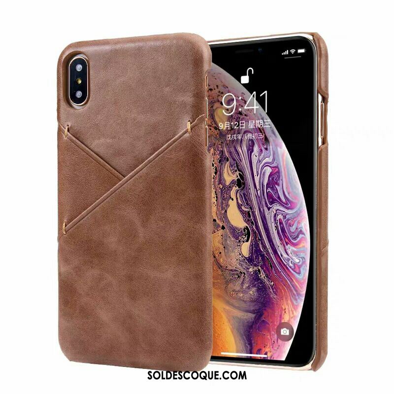 Coque iPhone Xs Incassable Marque De Tendance Carte Vintage Protection Housse Soldes