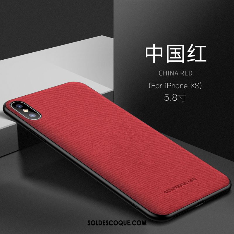 Coque iPhone Xs Incassable Tissu Rouge Anneau Marque De Tendance France