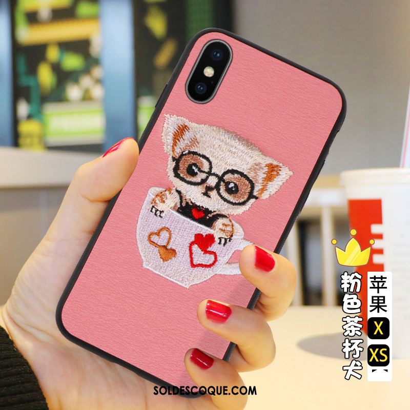 Coque iPhone Xs Luxe Noir Étui Dessin Animé Nouveau Soldes