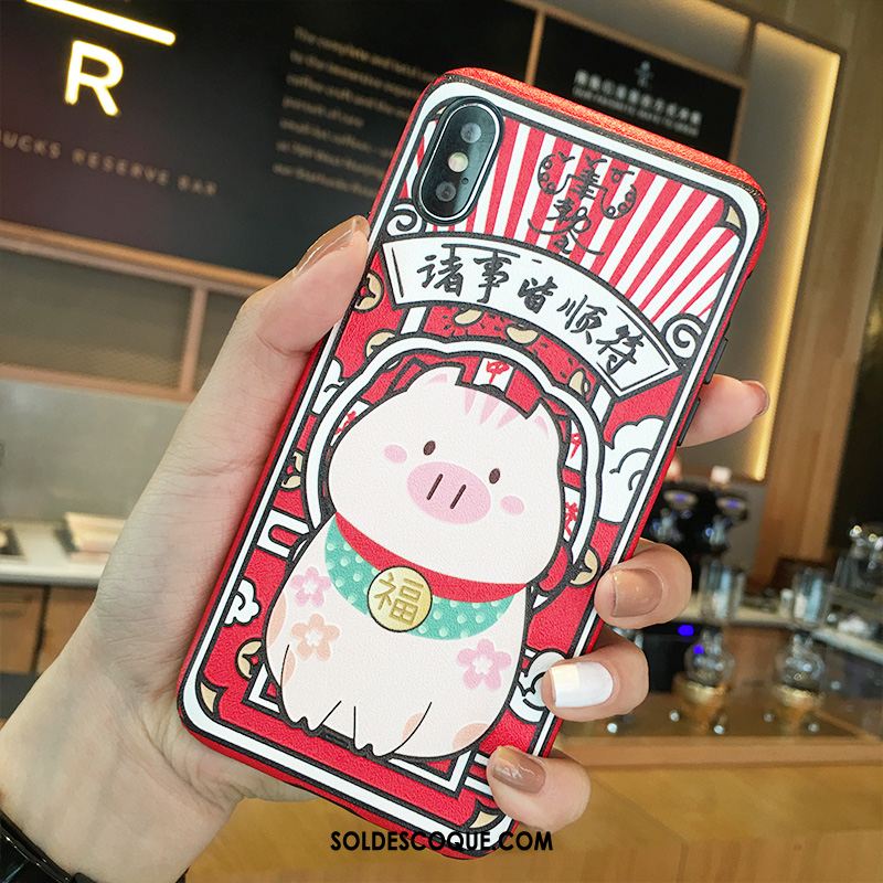 Coque iPhone Xs Max Créatif Dessin Animé Tout Compris Téléphone Portable Net Rouge Pas Cher