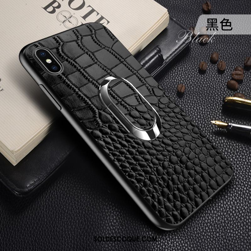 Coque iPhone Xs Max Cuir Véritable Luxe À Bord Tout Compris Marque De Tendance Soldes