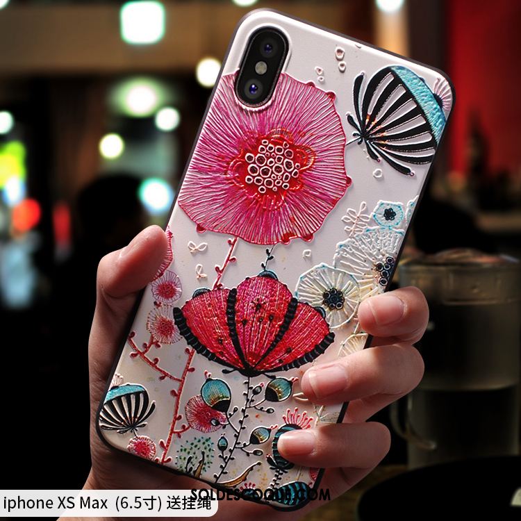 Coque iPhone Xs Max Délavé En Daim Dessin Animé Créatif Nouveau Marque De Tendance Housse En Ligne