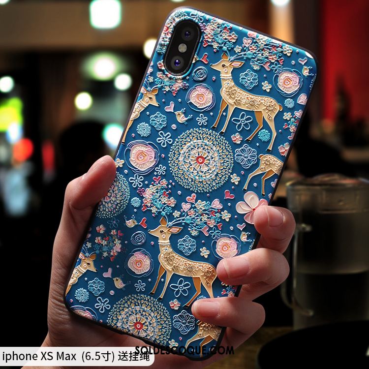 Coque iPhone Xs Max Délavé En Daim Dessin Animé Créatif Nouveau Marque De Tendance Housse En Ligne