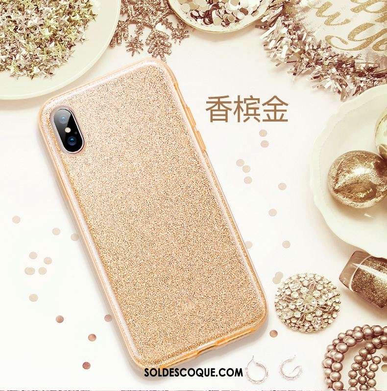 Coque iPhone Xs Max Fluide Doux Incassable Silicone Difficile Rose Pas Cher