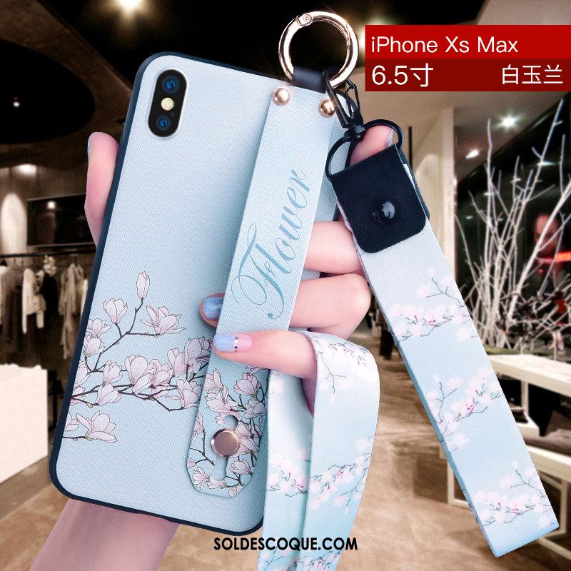 Coque iPhone Xs Max Incassable Étui Téléphone Portable Floral Silicone Housse En Vente