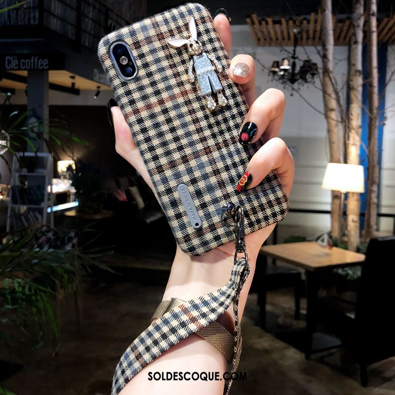 Coque iPhone Xs Max Lapin Téléphone Portable Ornements Suspendus Incassable Nouveau Pas Cher