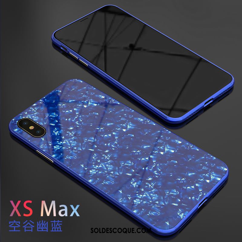 Coque iPhone Xs Max Noir Incassable Marque De Tendance Coquille Bordure Pas Cher