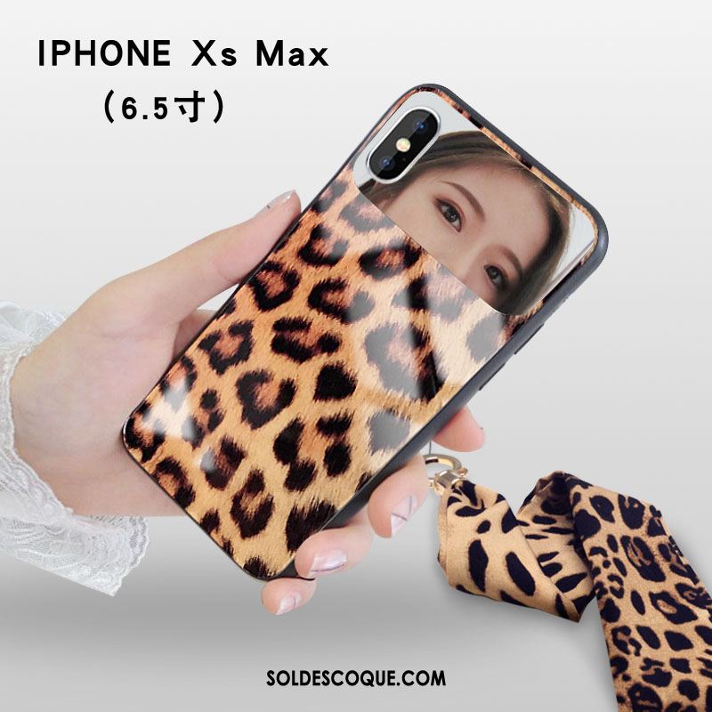 Coque iPhone Xs Max Ornements Suspendus Léopard Petit Téléphone Portable Marque De Tendance Pas Cher