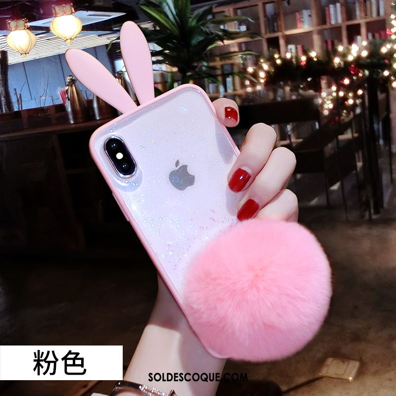 Coque iPhone Xs Max Personnalité Créatif Pompon Rose Nouveau En Vente