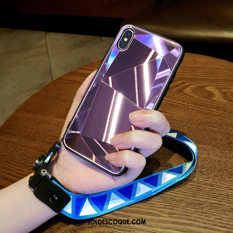 Coque iPhone Xs Max Personnalité Verre Amoureux Net Rouge Incassable Housse En Vente