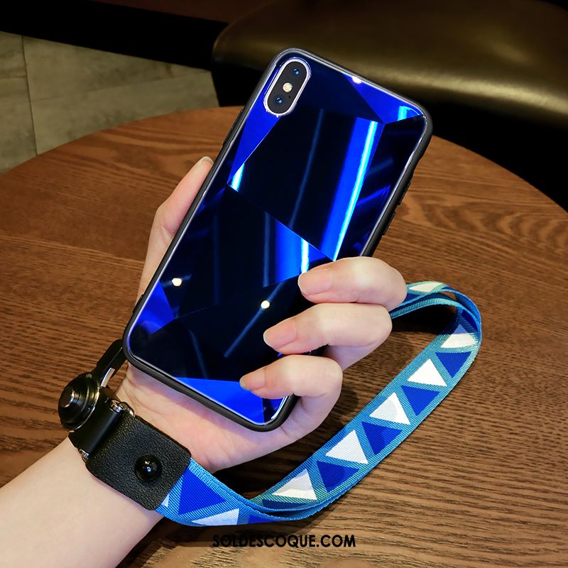 Coque iPhone Xs Max Personnalité Verre Amoureux Net Rouge Incassable Housse En Vente