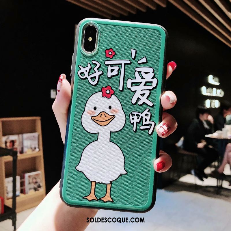 Coque iPhone Xs Max Silicone Amoureux Incassable Étui Vert Pas Cher