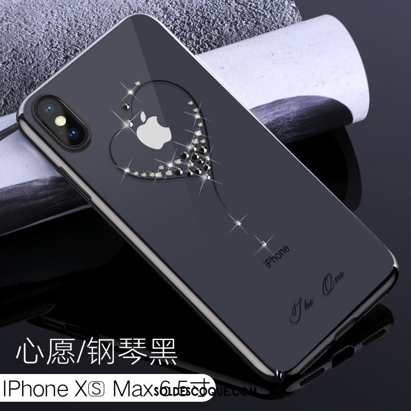 Coque iPhone Xs Max Strass Téléphone Portable Difficile Marque De Tendance Étui Soldes