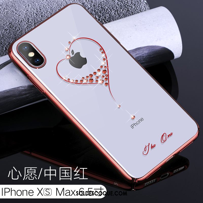 Coque iPhone Xs Max Strass Téléphone Portable Difficile Marque De Tendance Étui Soldes