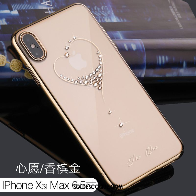 Coque iPhone Xs Max Strass Téléphone Portable Difficile Marque De Tendance Étui Soldes