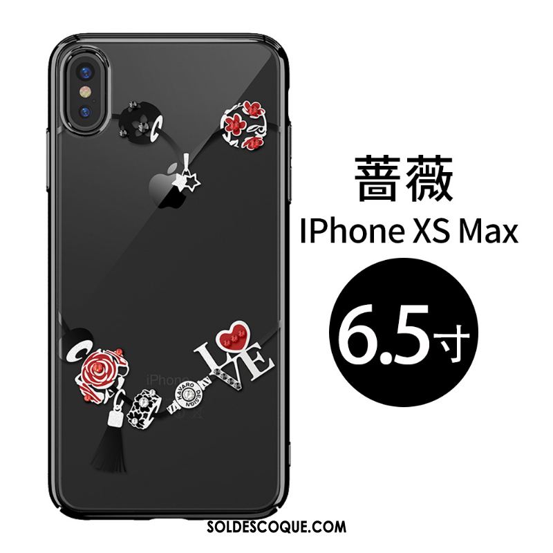 Coque iPhone Xs Max Strass Téléphone Portable Difficile Marque De Tendance Étui Soldes