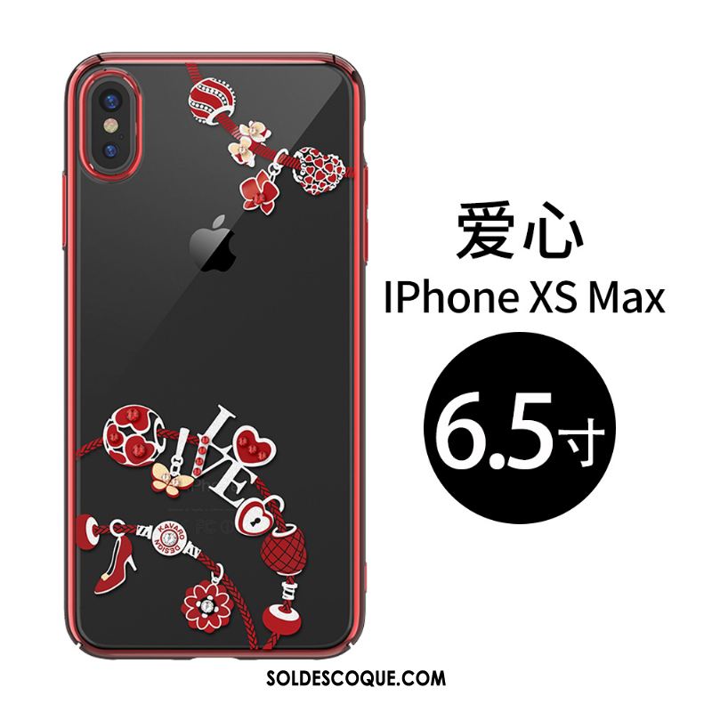 Coque iPhone Xs Max Strass Téléphone Portable Difficile Marque De Tendance Étui Soldes