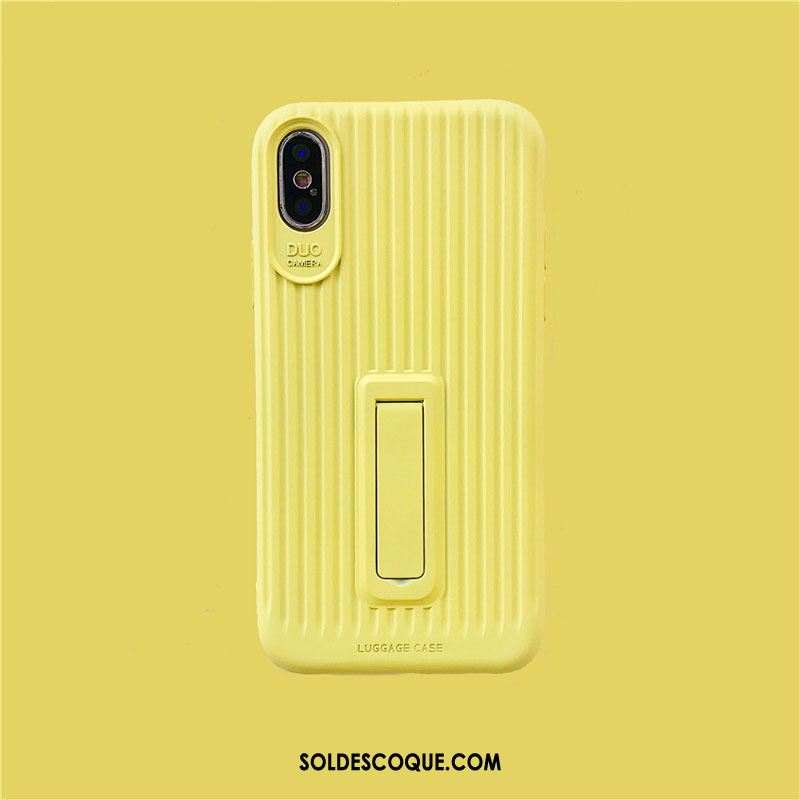 Coque iPhone Xs Max Support Tout Compris Rouge Incassable Couleur Unie Pas Cher