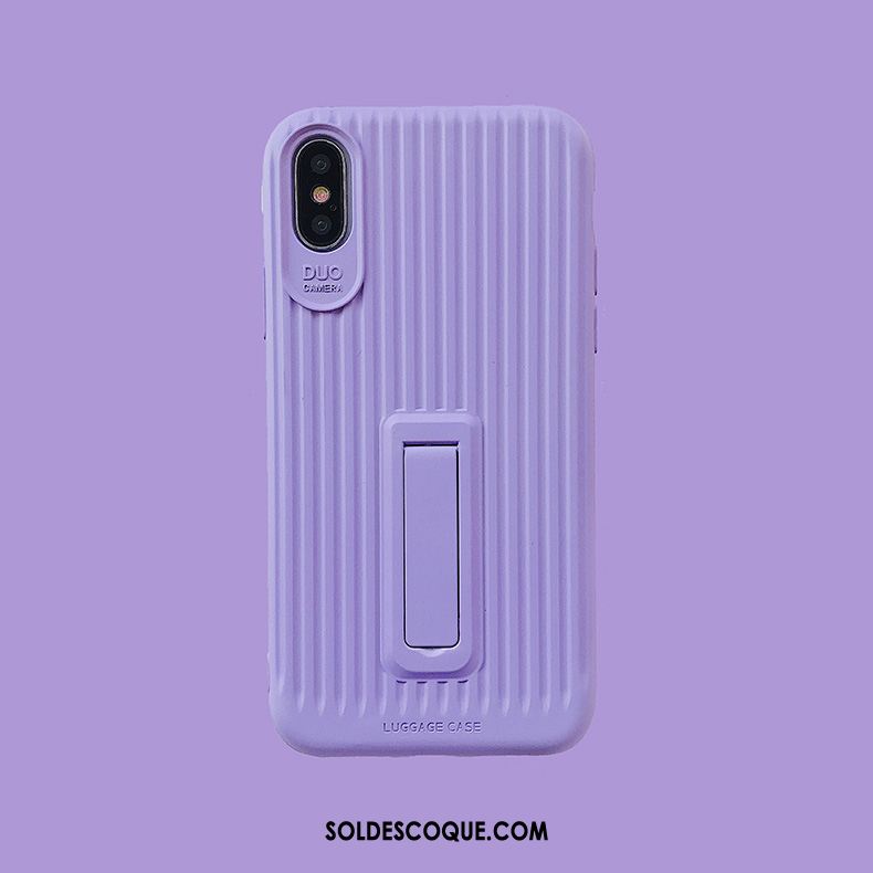 Coque iPhone Xs Max Support Tout Compris Rouge Incassable Couleur Unie Pas Cher