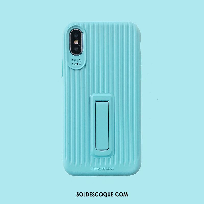 Coque iPhone Xs Max Support Tout Compris Rouge Incassable Couleur Unie Pas Cher