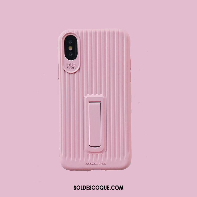 Coque iPhone Xs Max Support Tout Compris Rouge Incassable Couleur Unie Pas Cher