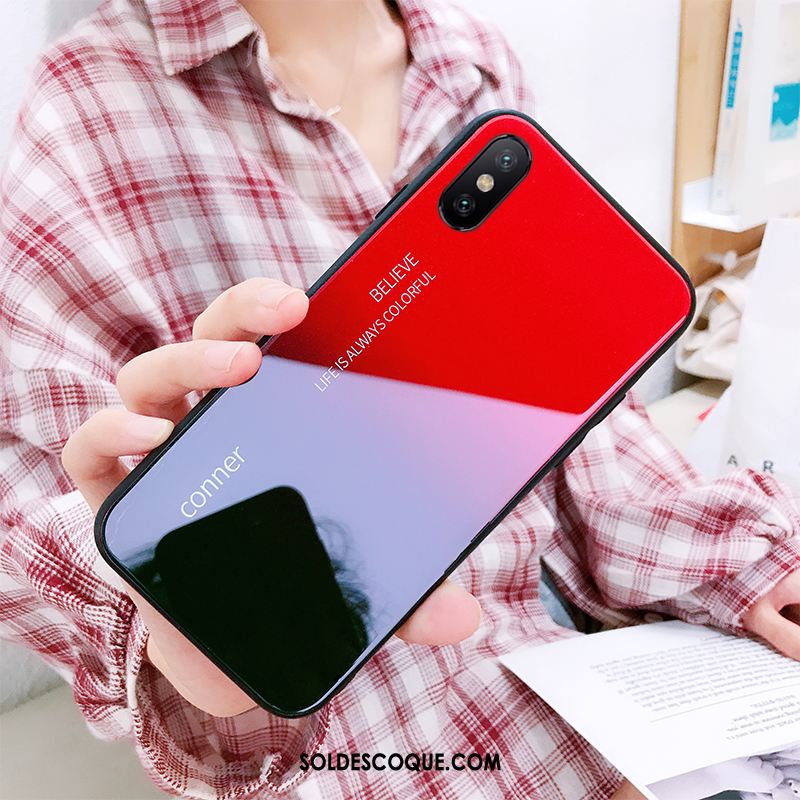 Coque iPhone Xs Max Tout Compris Verre Téléphone Portable Rouge Étui France