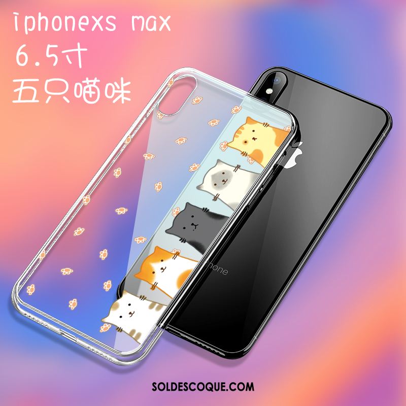 Coque iPhone Xs Max Transparent Charmant Téléphone Portable Luxe Dessin Animé Soldes