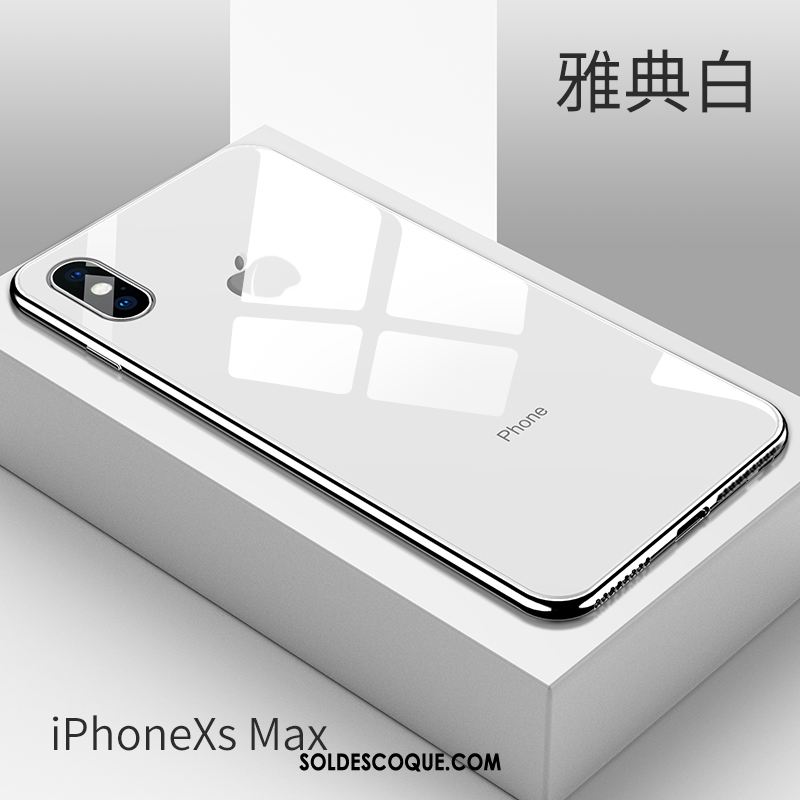 Coque iPhone Xs Max Transparent Très Mince Blanc Nouveau Verre Soldes