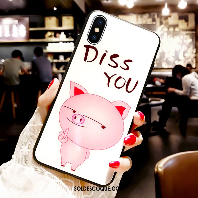 Coque iPhone Xs Max Verre Nouveau Protection Marque De Tendance Créatif Housse Soldes