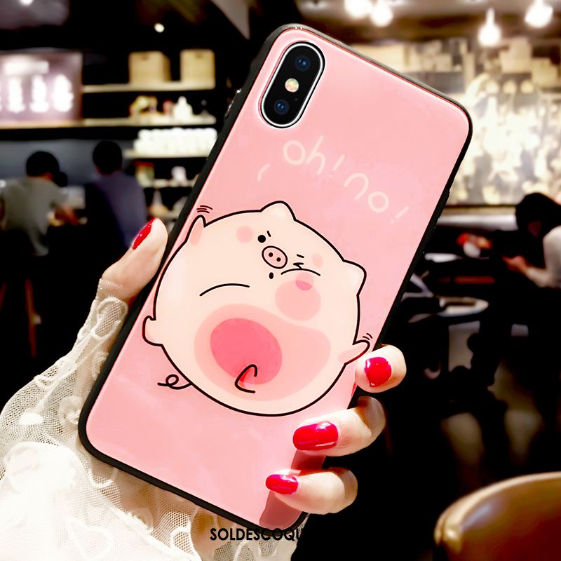 Coque iPhone Xs Max Verre Nouveau Protection Marque De Tendance Créatif Housse Soldes