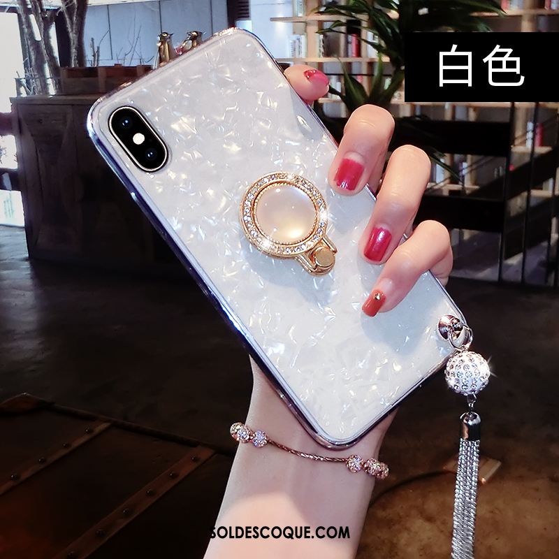 Coque iPhone Xs Max À Franges Support Téléphone Portable Perle Anneau Pas Cher