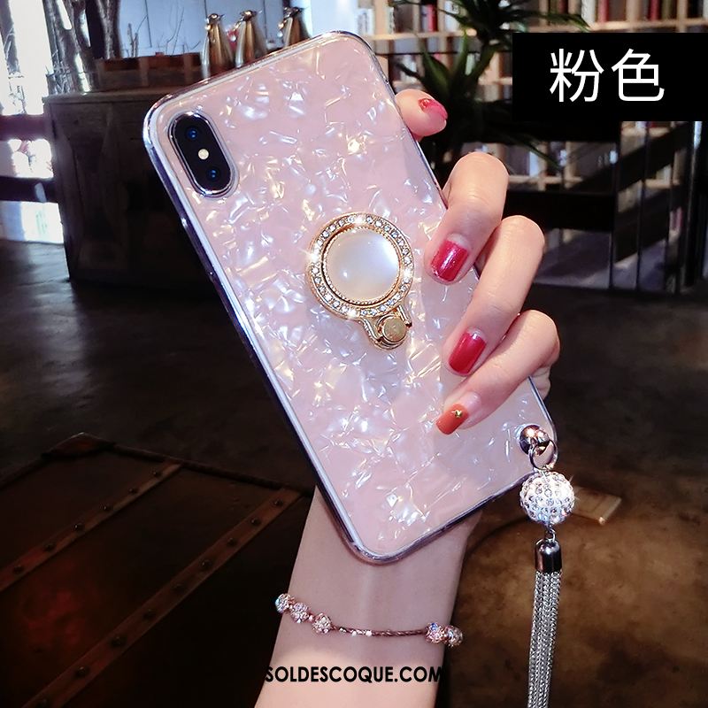 Coque iPhone Xs Max À Franges Support Téléphone Portable Perle Anneau Pas Cher