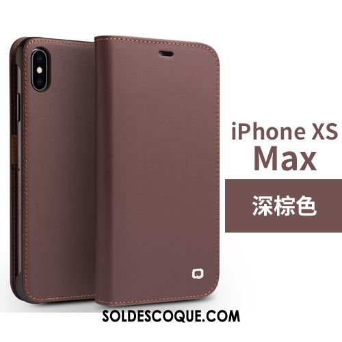 Coque iPhone Xs Max Étui Business Simple Étui En Cuir Incassable Pas Cher