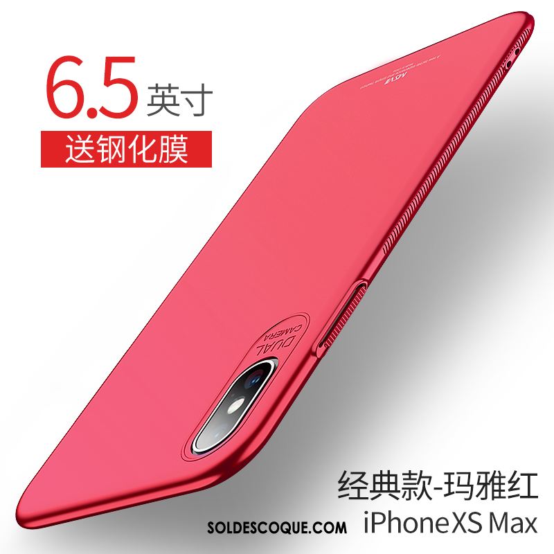 Coque iPhone Xs Max Étui Nouveau Net Rouge Délavé En Daim Bleu Soldes