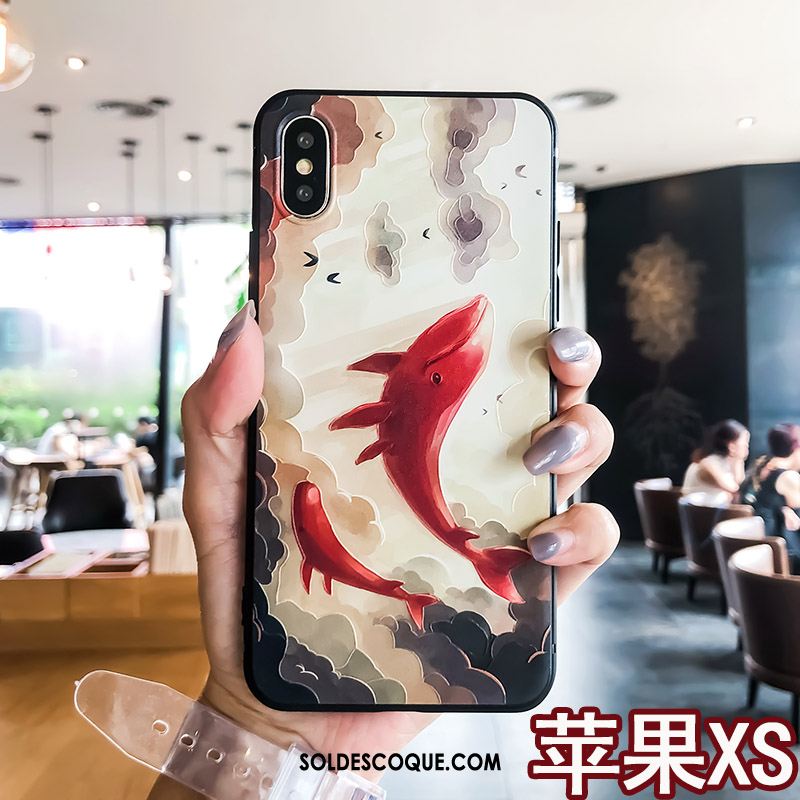 Coque iPhone Xs Nouveau Incassable Délavé En Daim Silicone Tendance En Ligne