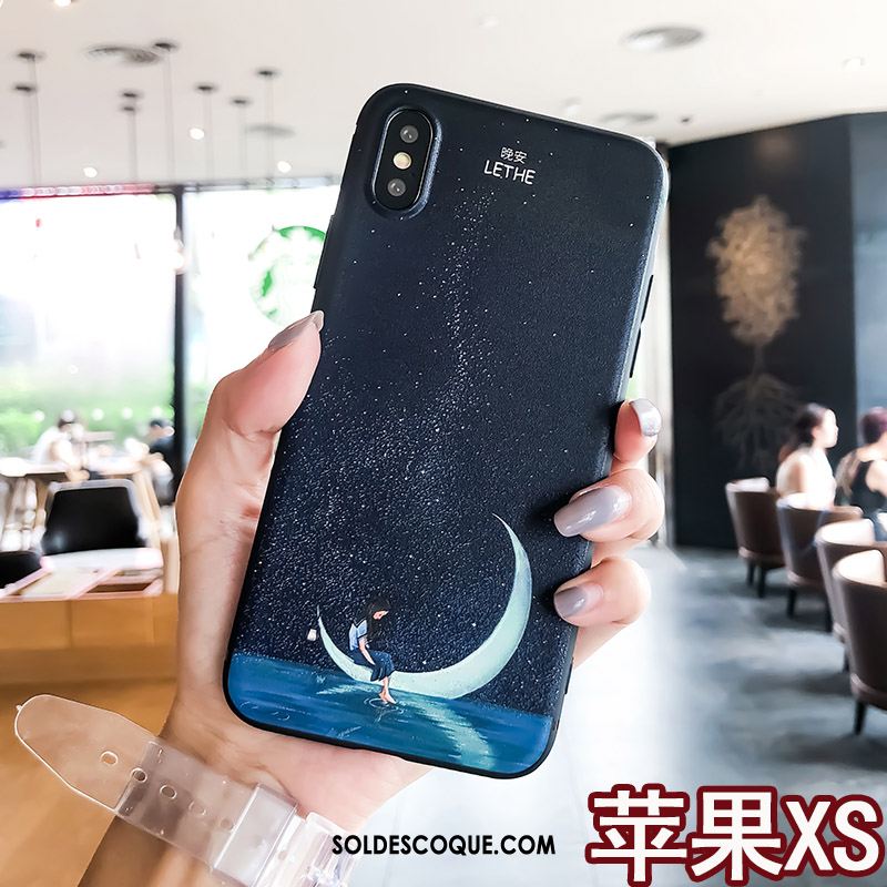 Coque iPhone Xs Nouveau Incassable Délavé En Daim Silicone Tendance En Ligne