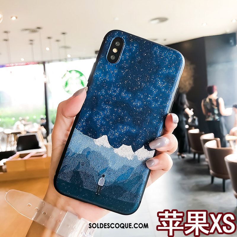 Coque iPhone Xs Nouveau Incassable Délavé En Daim Silicone Tendance En Ligne