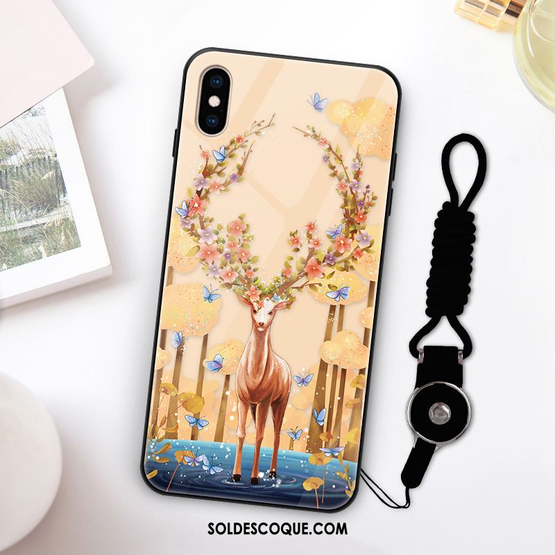 Coque iPhone Xs Nouveau Tendance Créatif Noir Tout Compris Housse Soldes