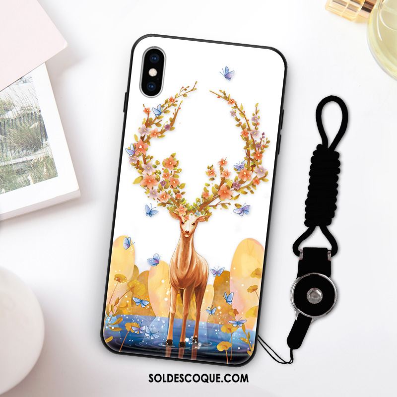 Coque iPhone Xs Nouveau Tendance Créatif Noir Tout Compris Housse Soldes