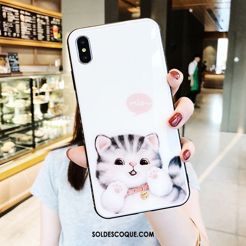 Coque iPhone Xs Personnalité Verre Trempé Étui Blanc Créatif France